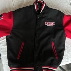 stranger things x pacsun red varsity jacket size medium!